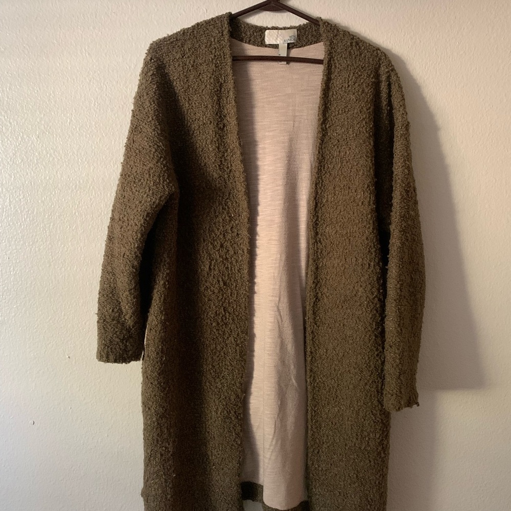 Cozy Brown Open-Front Sweater